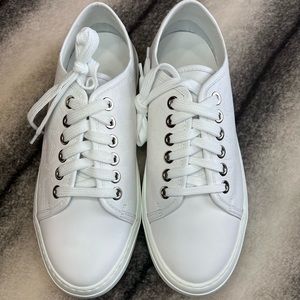 Jimmy Choo Aidan Leather Embossed Jimmy Choo Star Logo Sneakers